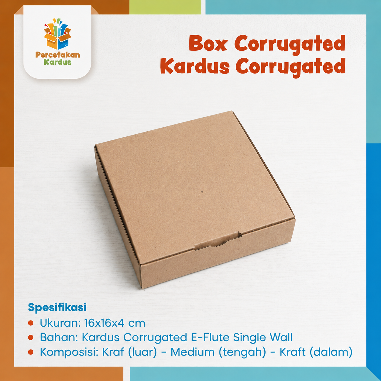 Box corrugated 16x16x4cm