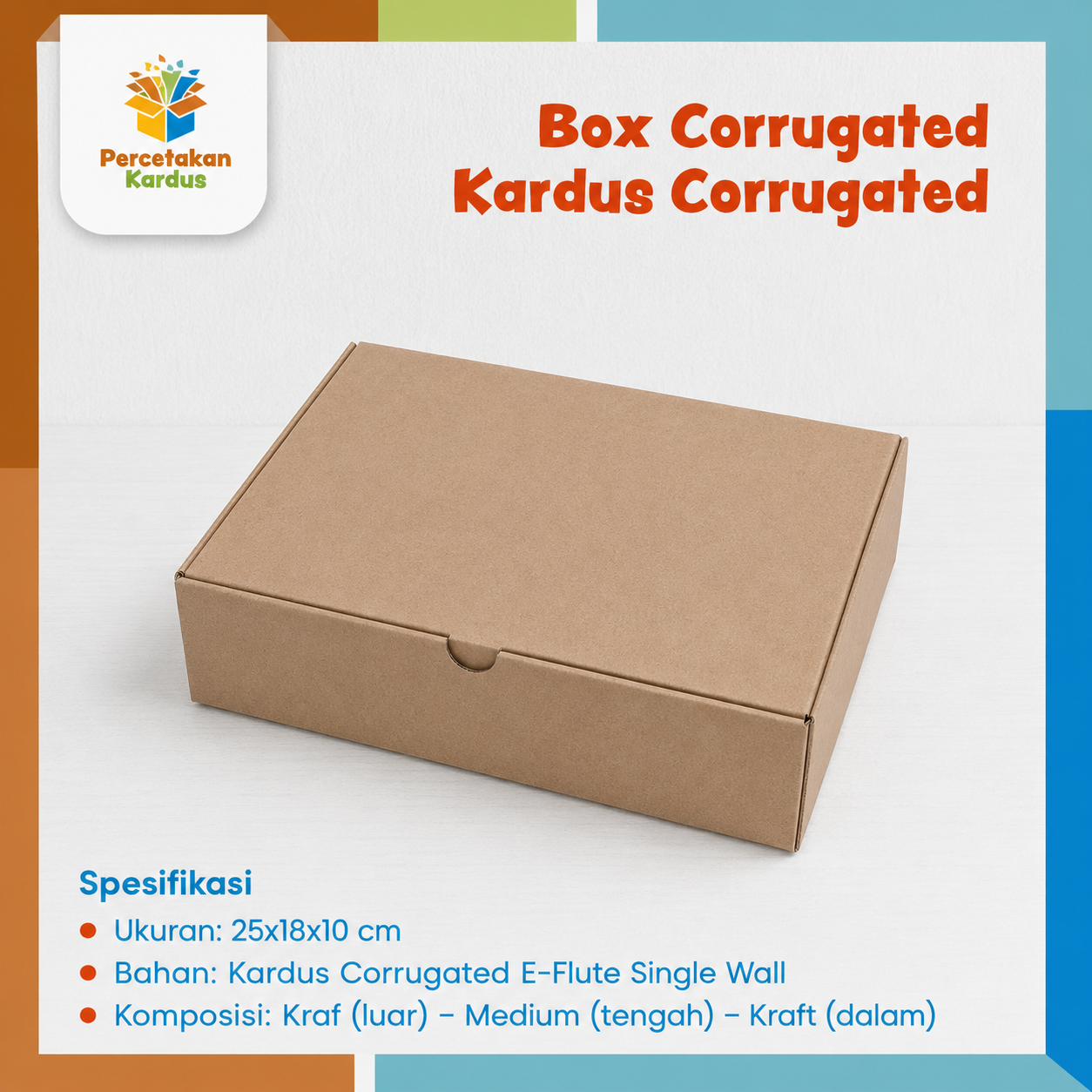 Box corrugated 25x18x10 cm