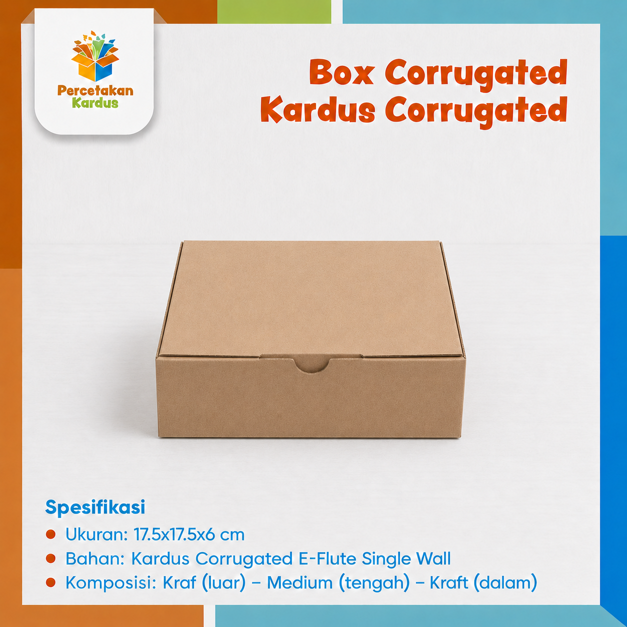Box corrugated 17.5x17.5x6 cm