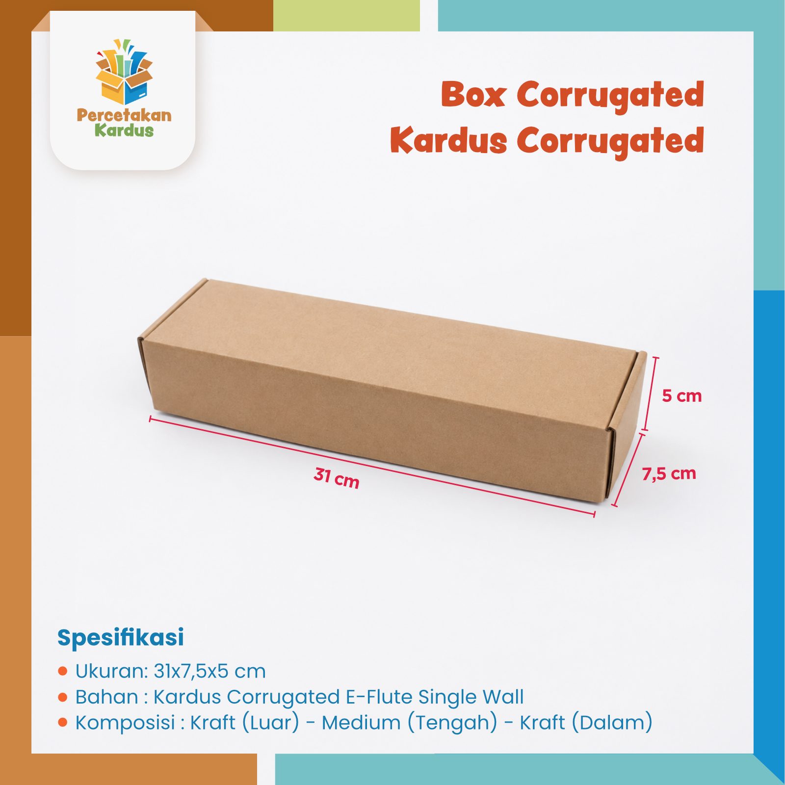 Box corrugated 31x7.5x5 cm Kuncian Samping