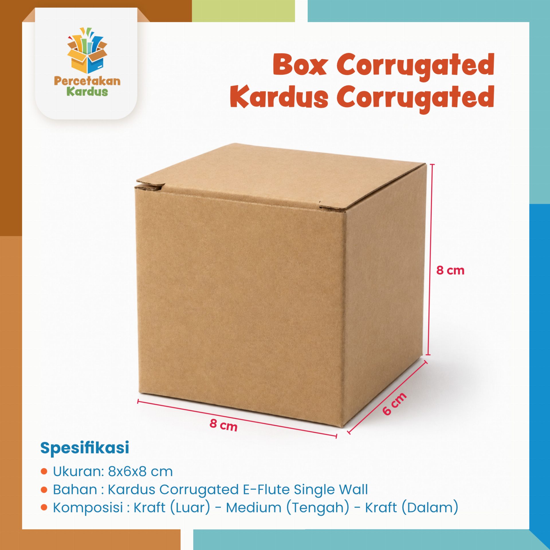 Box corrugated mug 17.5x15x14.5 cm