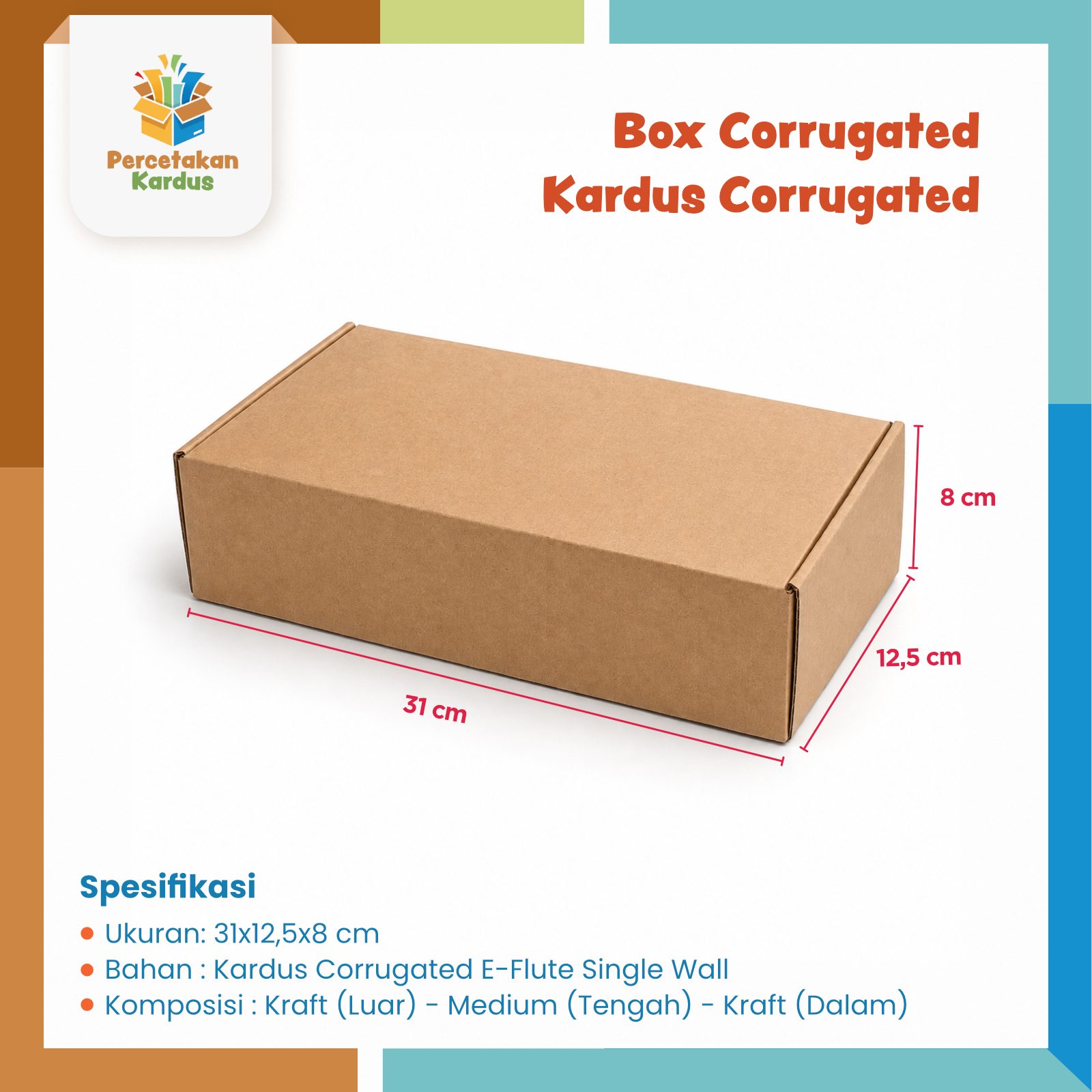 Box corrugated 31x12.5x8 cm Kuncian Samping