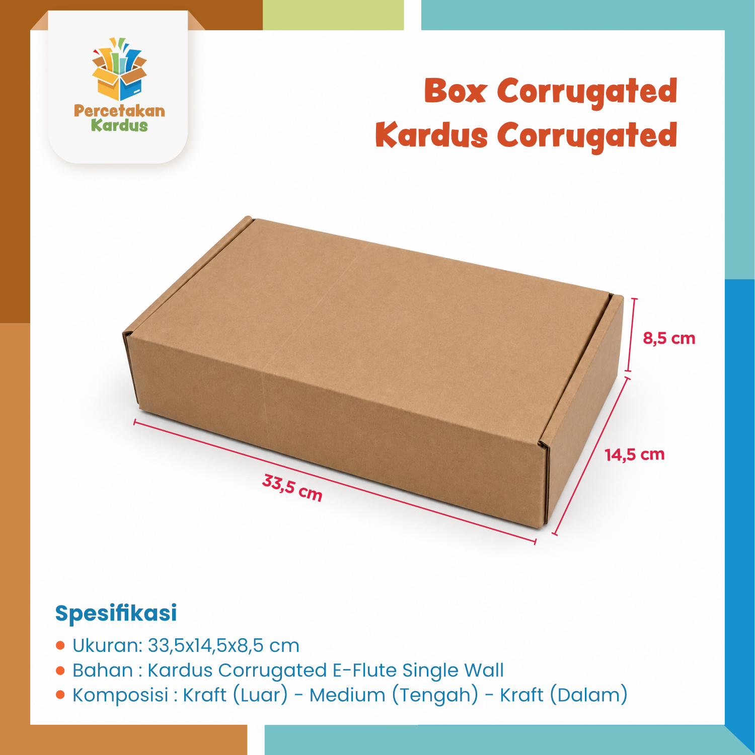 Box corrugated 33.5x14.5x8.5 cm Kuncian Samping