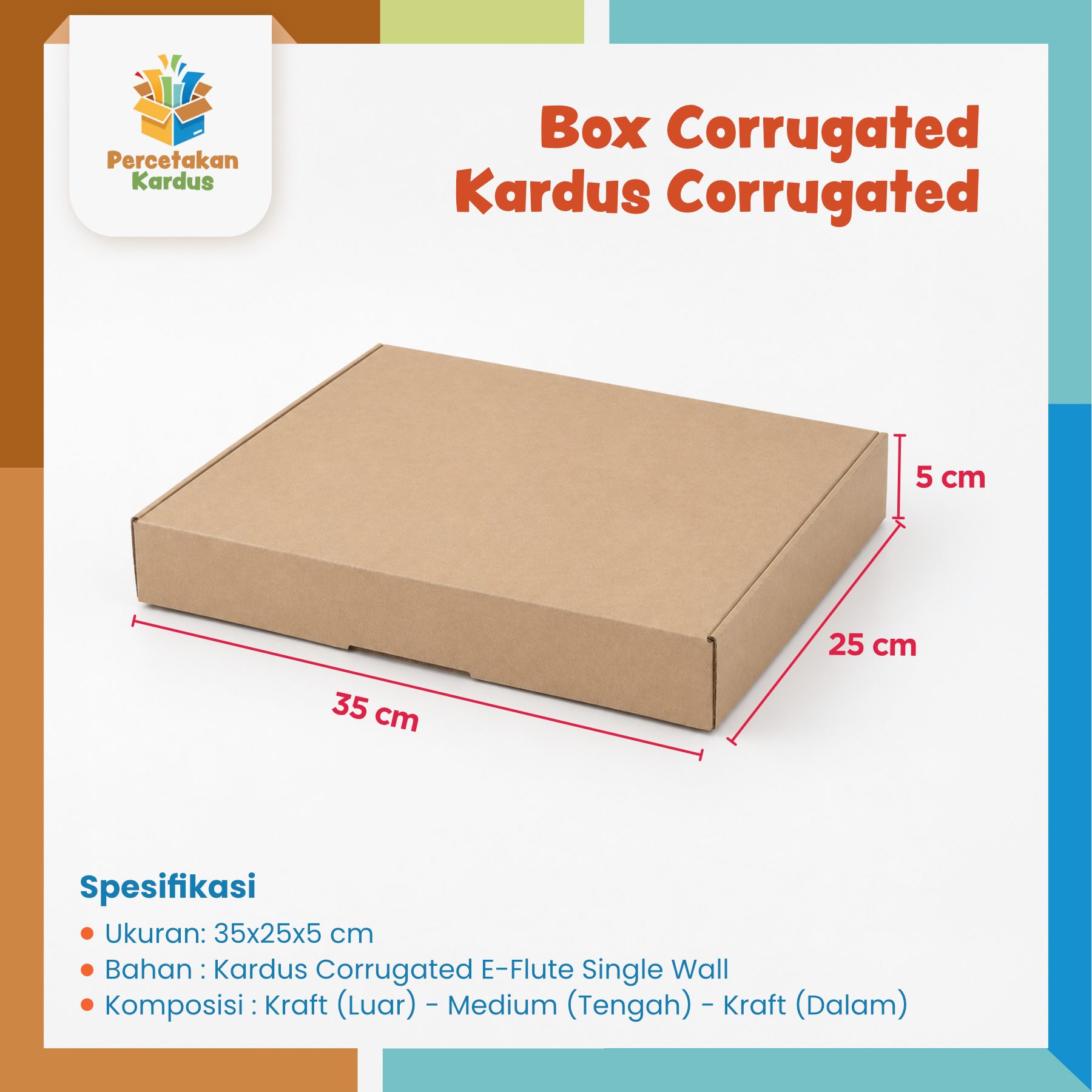 Box corrugated 35x25x5 cm