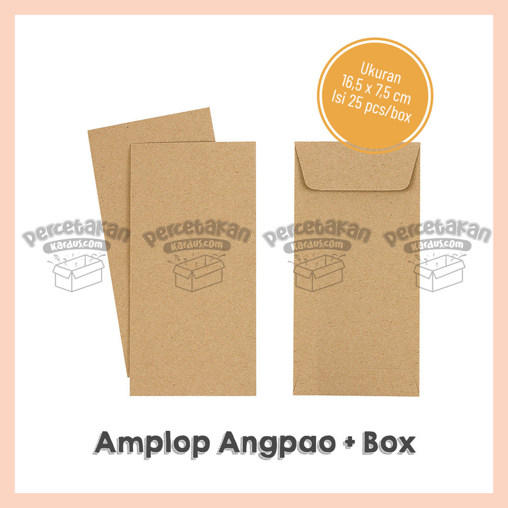 Amplop / angpau Cokelat 16.5x7.5 cm