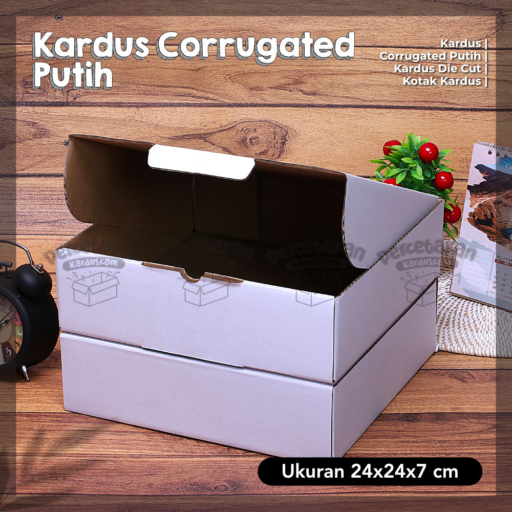 corrugated warna 24x24x7 putih