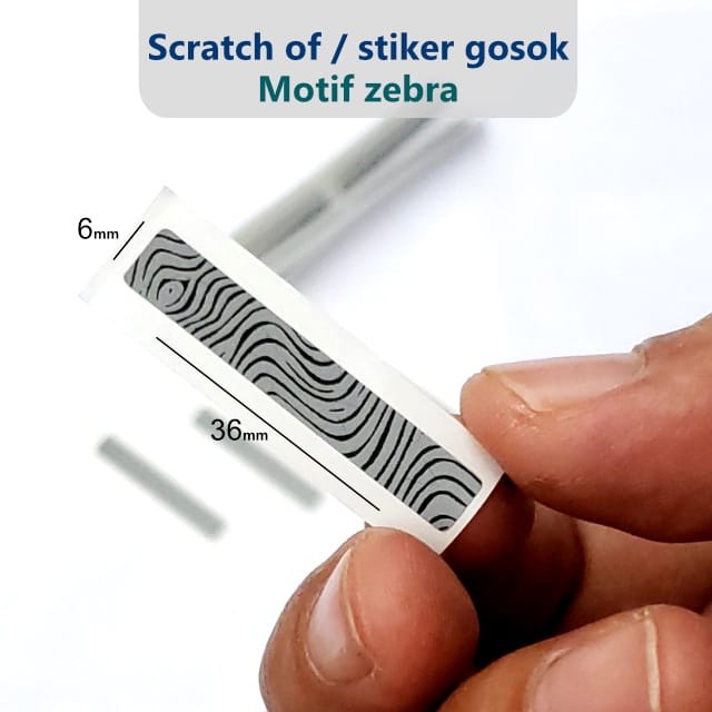 Stiker scratch of Zebra Roll