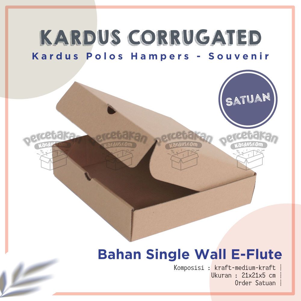 Box corrugated 21x21x5 cm
