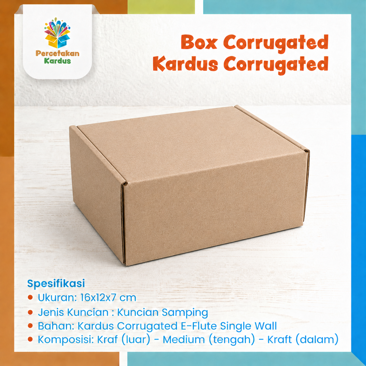 Box corrugated 16x12x7 cm Kuncian Samping