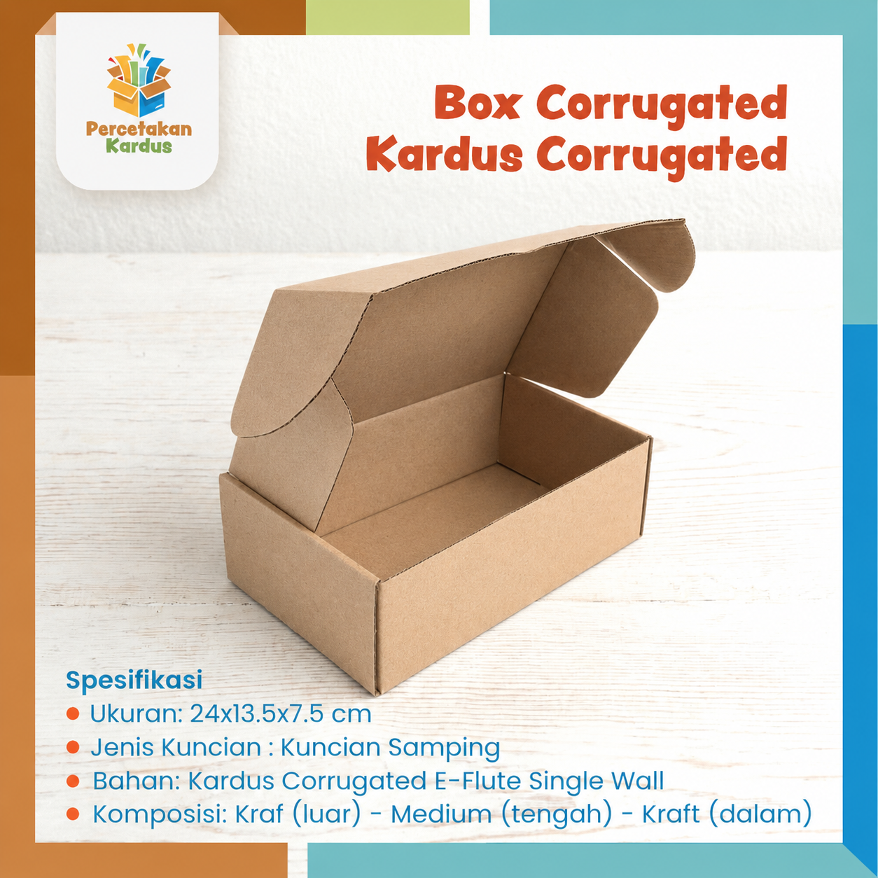 Box corrugated 24x13,5x7,5 cm kuncian samping