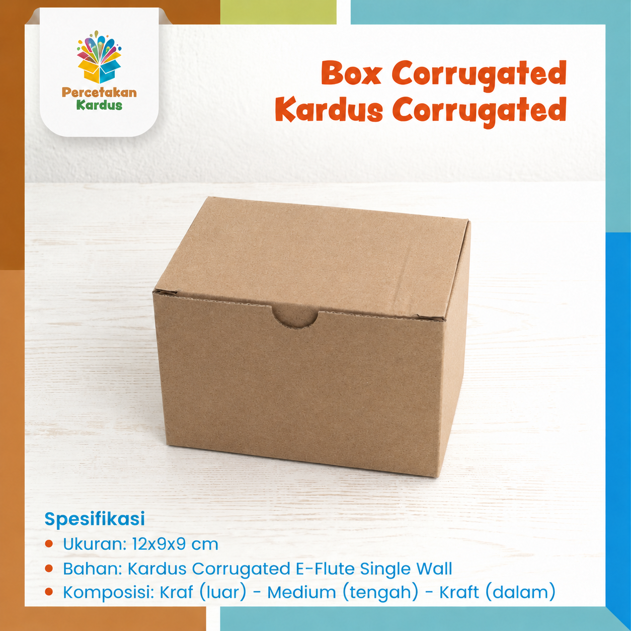 Box corrugated tumbler 12x9x9 cm