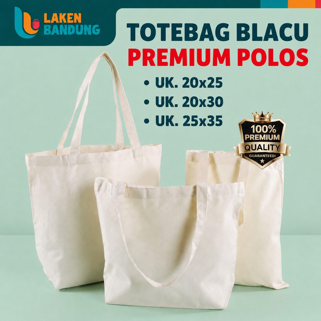 Totebag Blacu 25x35 Tebal