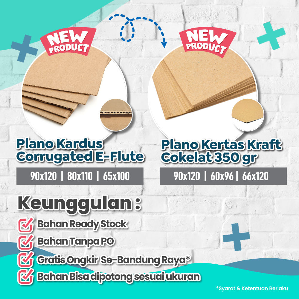 90x120 cm Bahan corrugated E - FLUTE