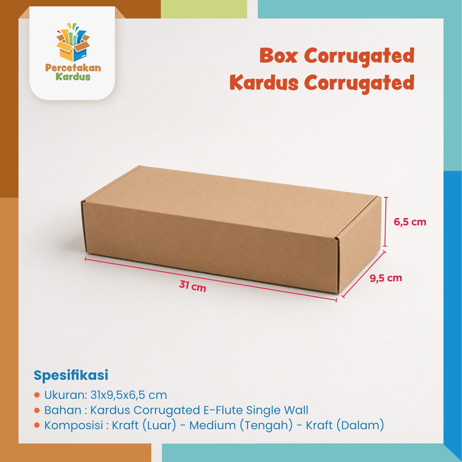 Box corrugated 31x9.5x6.5 cm Kuncian Samping