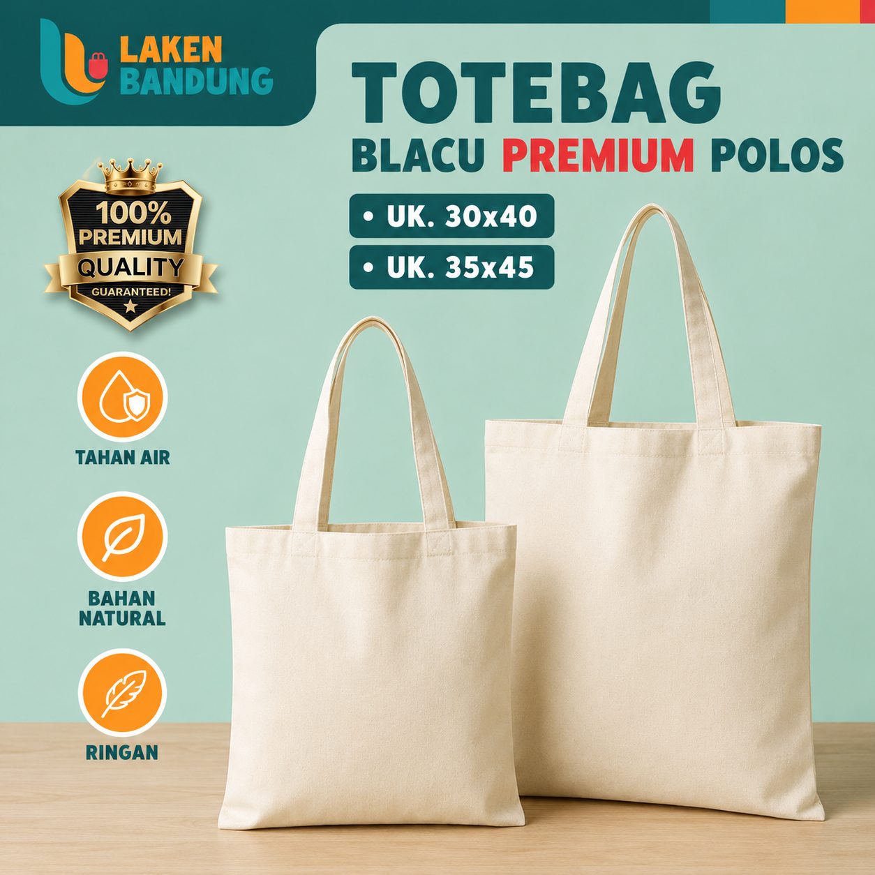 Totebag Blacu 30x40 Tipis